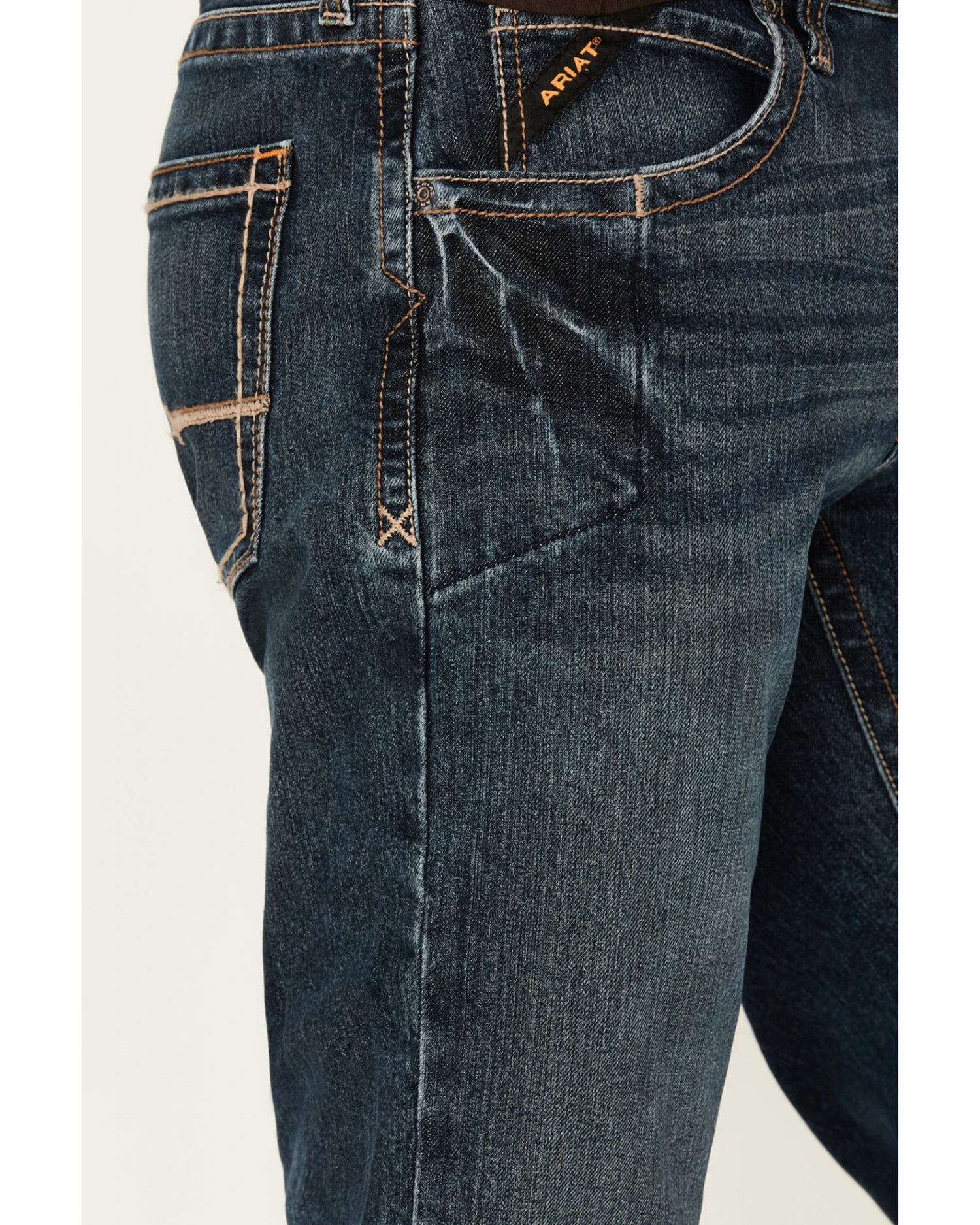 Ariat Men's Rebar M5 Durastretch Dark Wash Low Rise Straight Jeans 7 Ariat Men's Rebar M5 Durastretch Dark Wash Low Rise Straight Jeans - Image 5
