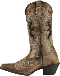 Laredo Women's Lucretia Studded Snake Inlay Western Boots - Snip Toe