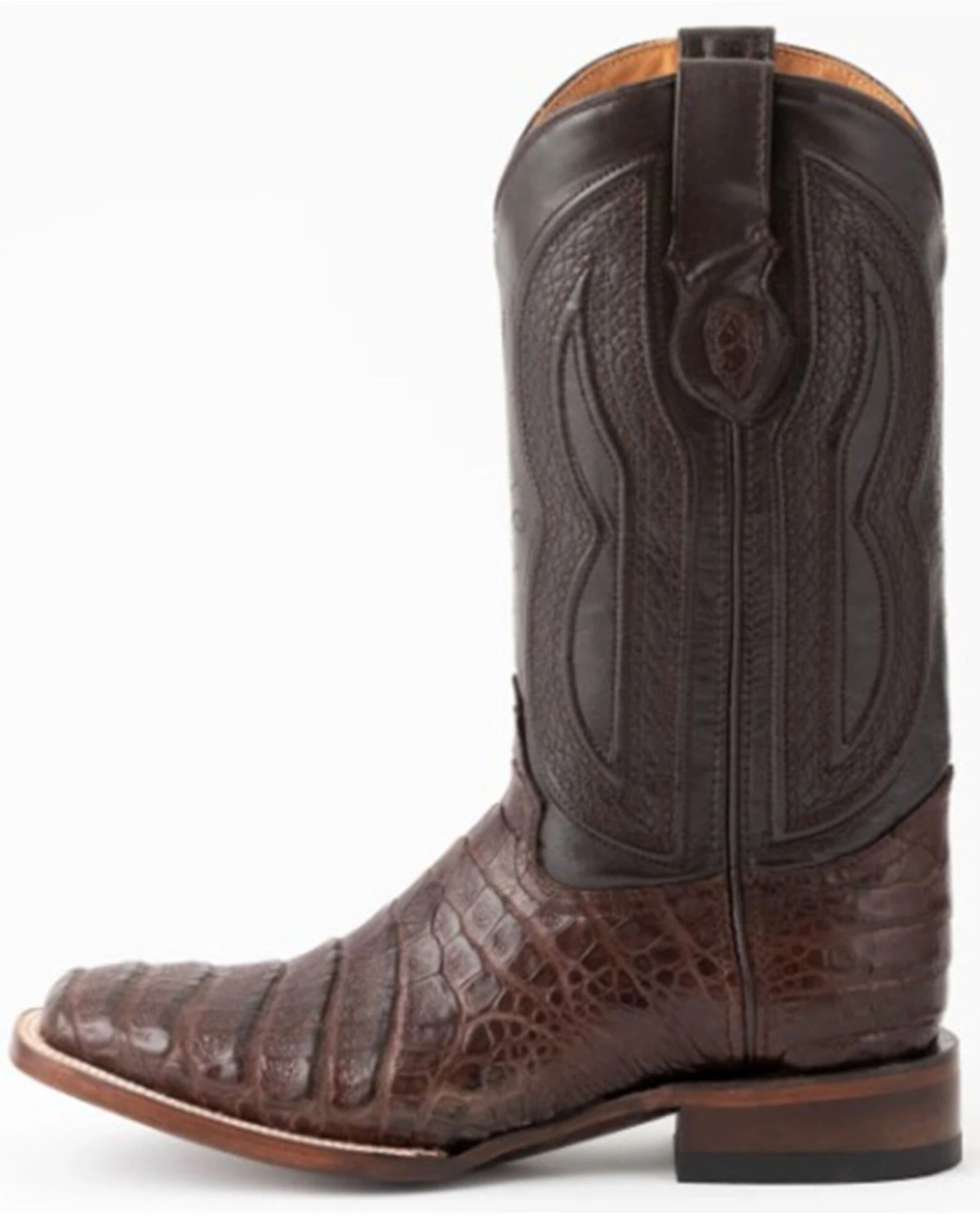 Ferrini Men's Caiman Belly Western Boots - Broad Square Toe 3 Ferrini Men's Caiman Belly Western Boots - Broad Square Toe