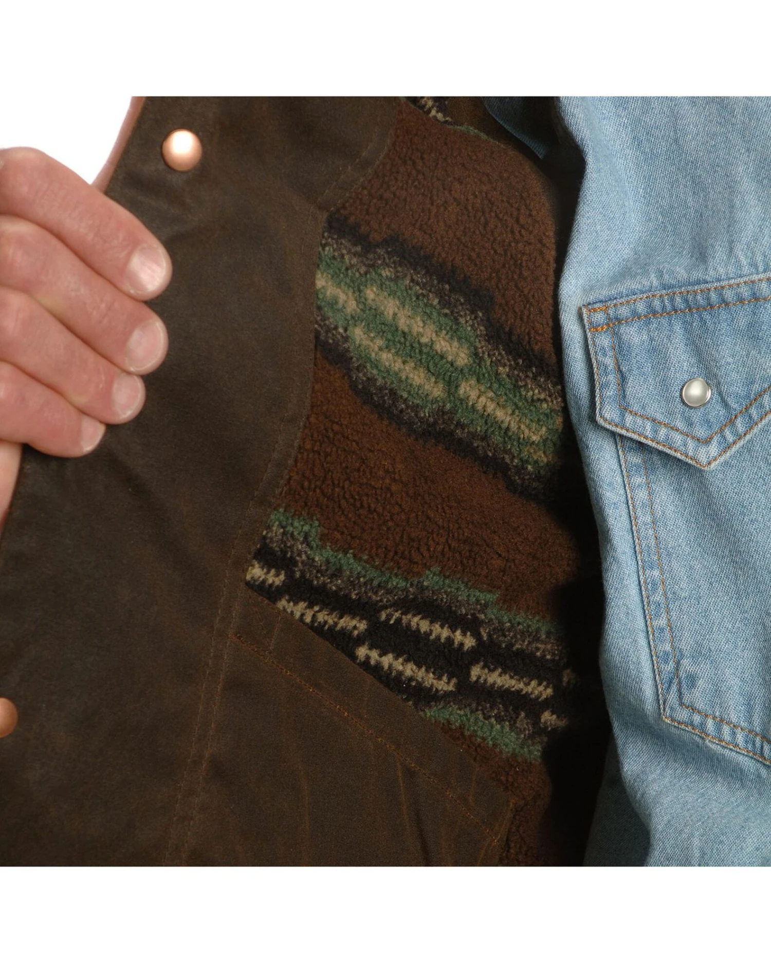 Outback Trading Co. Cliff Dweller Berber Lined Oilskin Vest 4 Outback Trading Co. Cliff Dweller Berber Lined Oilskin Vest - Image 2