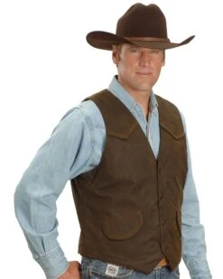Outback Trading Co. Cliff Dweller Berber Lined Oilskin Vest 7 Outback Trading Co. Cliff Dweller Berber Lined Oilskin Vest -Western Cowboy Equipment Store 080124 14 P1
