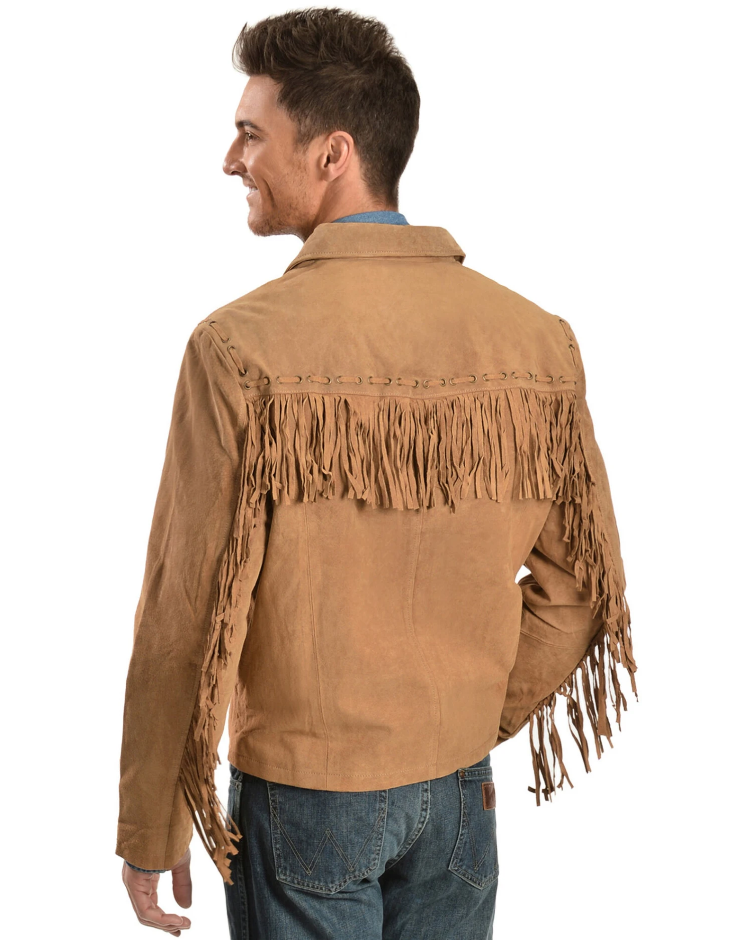 Scully Men's Fringed Suede Leather Short Jacket 3 Scully Men's Fringed Suede Leather Short Jacket