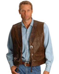 Kobler Tooled Leather Vest 8 Kobler Tooled Leather Vest -Western Cowboy Equipment Store 082900 BQ P1