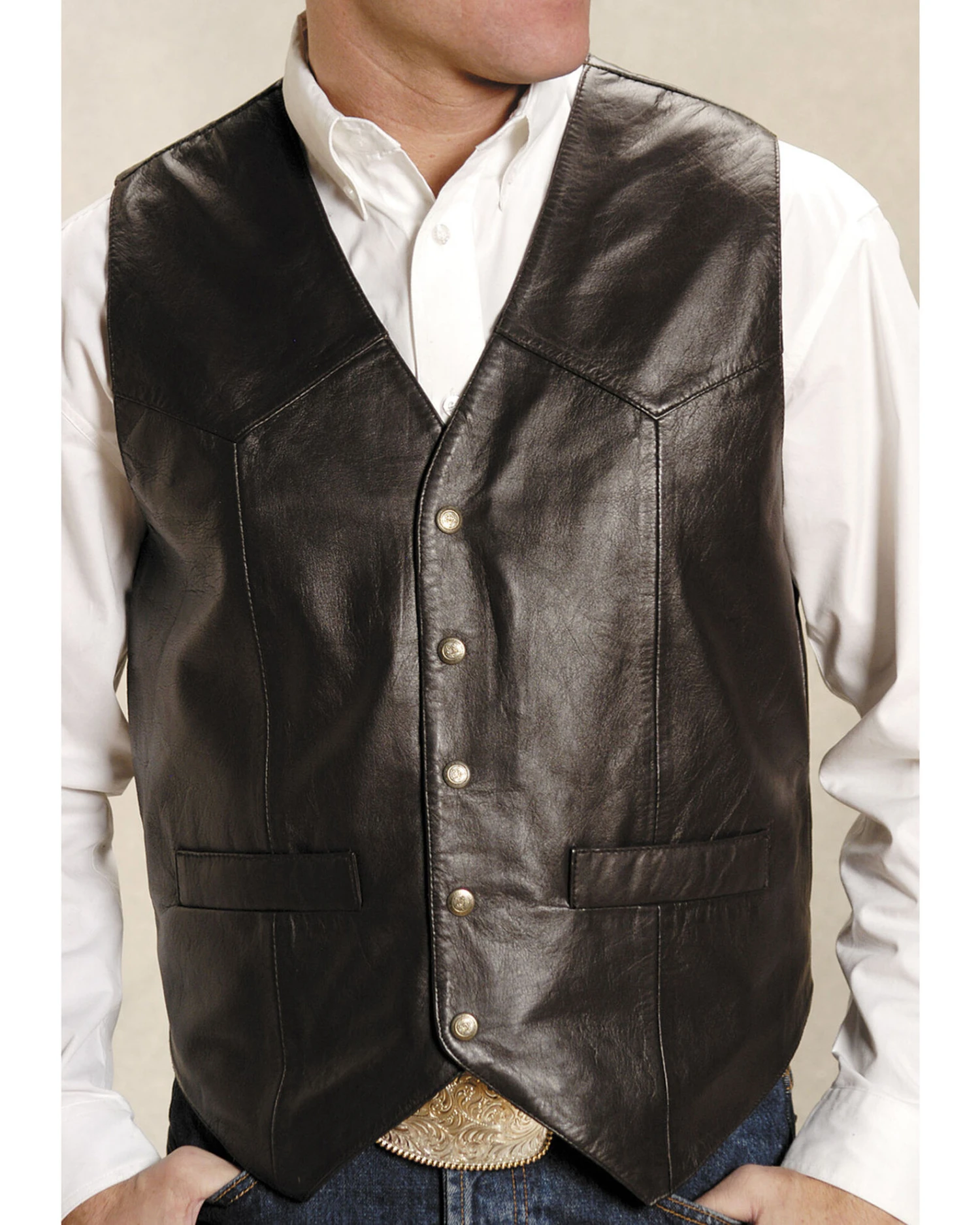 Roper Men's Basic Western Lambskin Vest - Tall 4 Roper Men's Basic Western Lambskin Vest - Tall - Image 2