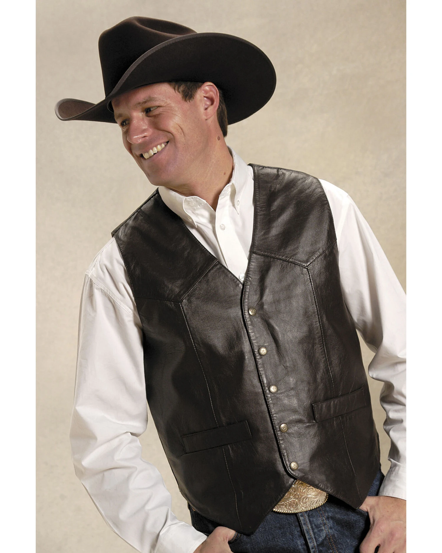 Roper Men's Basic Western Lambskin Vest - Tall 3 Roper Men's Basic Western Lambskin Vest - Tall