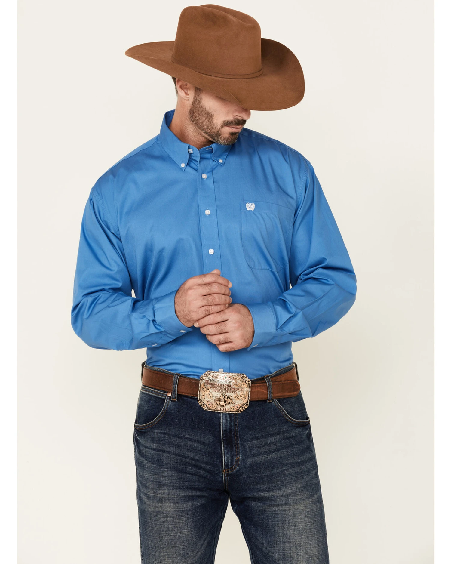 Cinch Men's Solid Long Sleeve Button-Down Western Shirt 5 Cinch Men's Solid Long Sleeve Button-Down Western Shirt - Image 3