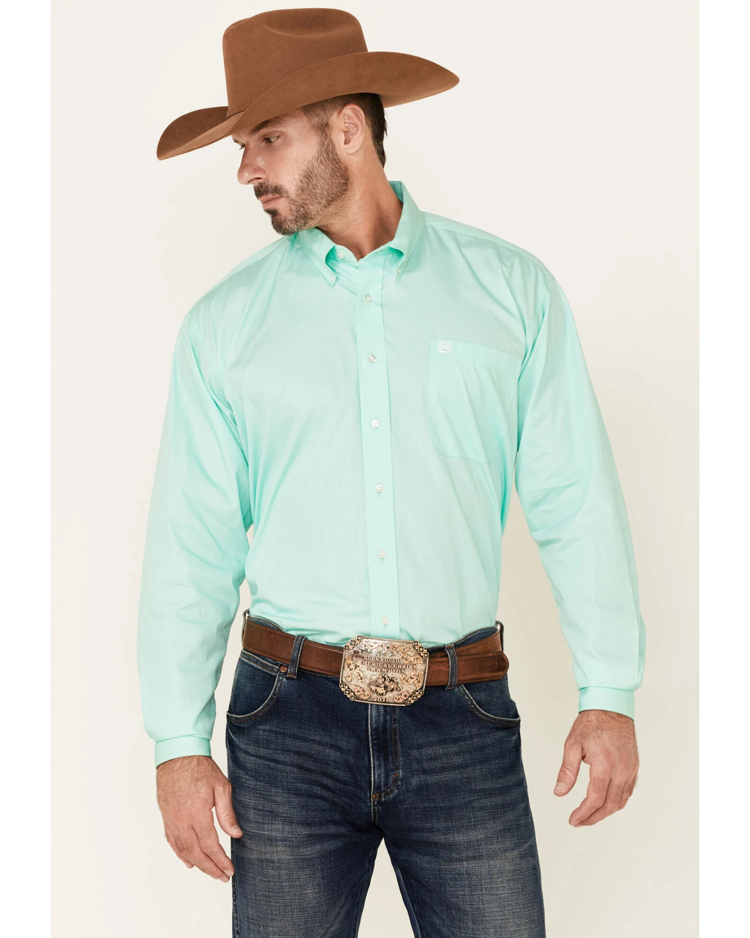 Cinch Cinch Men's Solid Long Sleeve Button-Down Western Shirt 3 Cinch Cinch Men's Solid Long Sleeve Button-Down Western Shirt