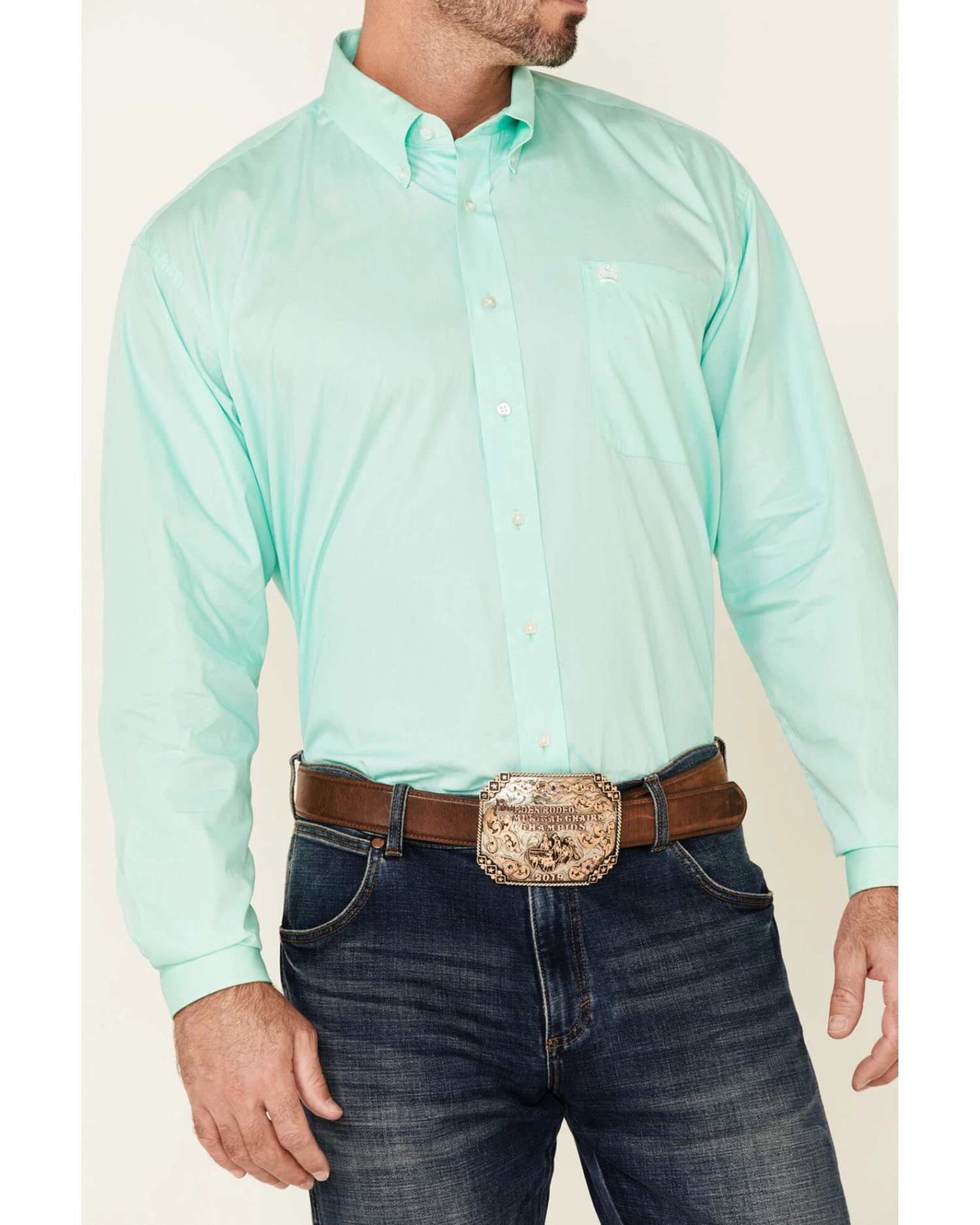 Cinch Cinch Men's Solid Long Sleeve Button-Down Western Shirt 5 Cinch Cinch Men's Solid Long Sleeve Button-Down Western Shirt - Image 3