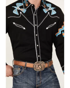Scully Men's Phoenix Embroidered Retro Long Sleeve Western Shirt 8 Scully Men's Phoenix Embroidered Retro Long Sleeve Western Shirt -Western Cowboy Equipment Store 0927J7 89 P3
