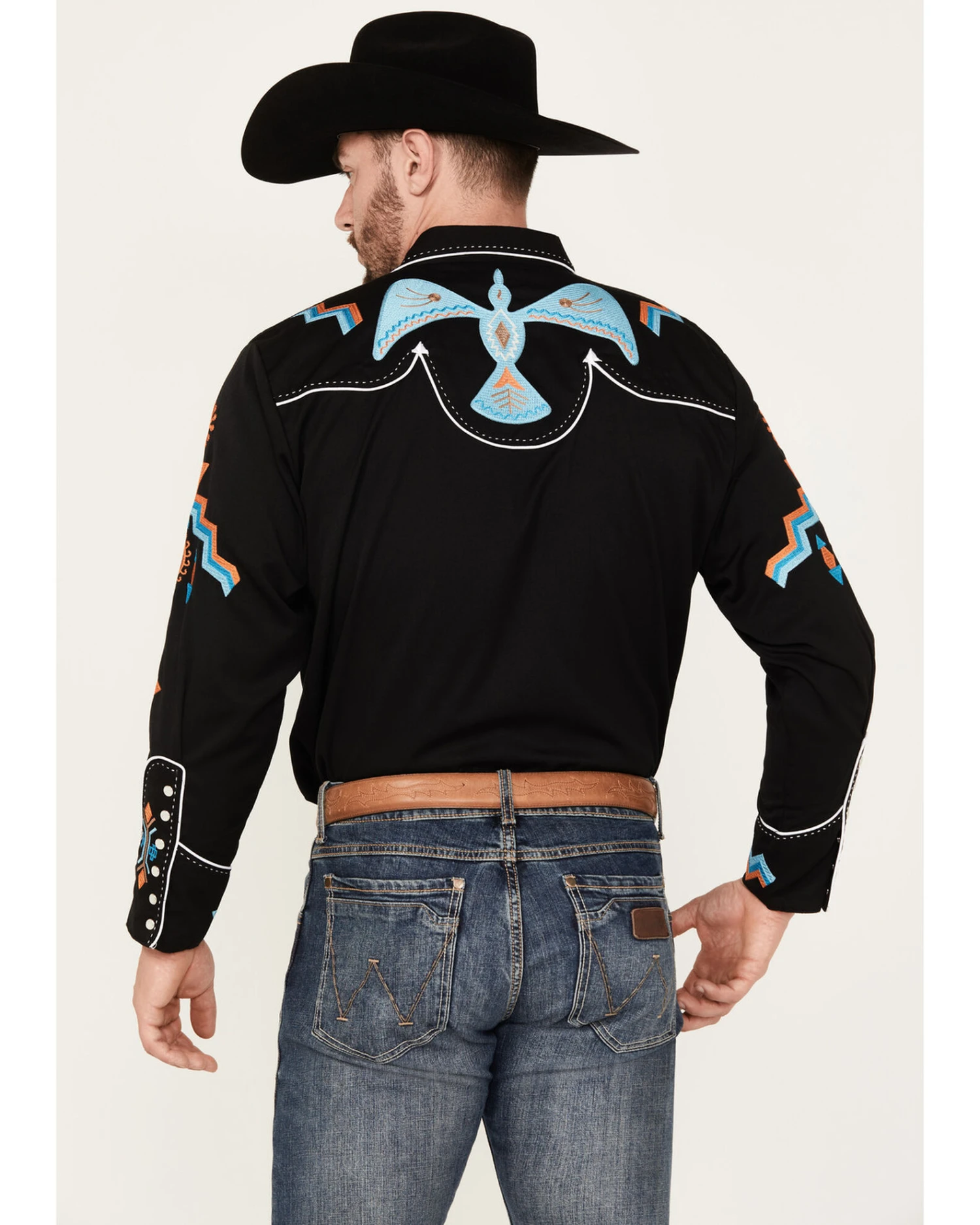 Scully Men's Phoenix Embroidered Retro Long Sleeve Western Shirt 4 Scully Men's Phoenix Embroidered Retro Long Sleeve Western Shirt - Image 2