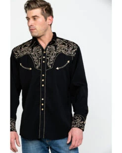 Scully Men's Embroidered Scroll Long Sleeve Snap Western Shirt 12 Scully Men's Embroidered Scroll Long Sleeve Snap Western Shirt -Western Cowboy Equipment Store 0927J8 89 P5