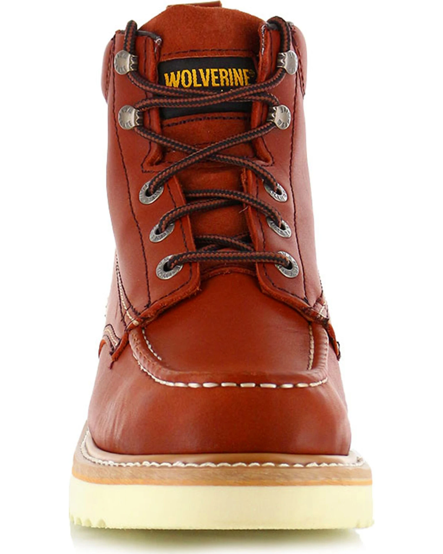 Wolverine Men's Wedge Sole Lace-Up Leather Work Boots - Moc Toe 3 Wolverine Men's Wedge Sole Lace-Up Leather Work Boots - Moc Toe