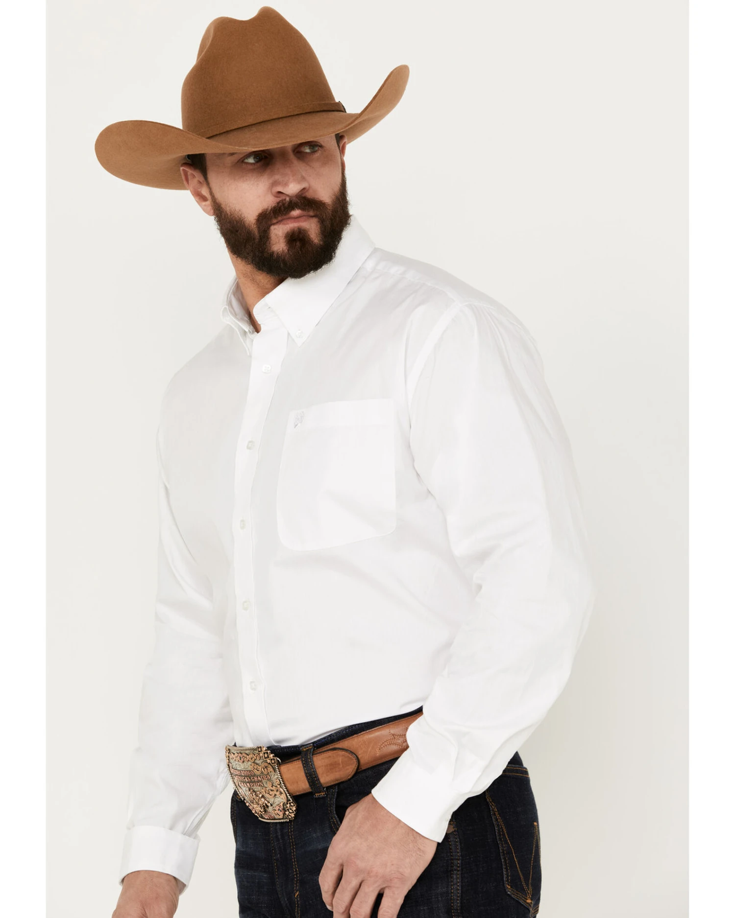 Cinch Men's Solid Long Sleeve Button-Down Western Shirt 5 Cinch Men's Solid Long Sleeve Button-Down Western Shirt - Image 3