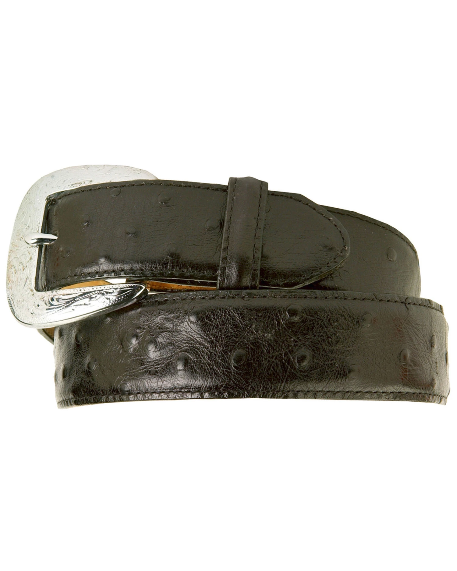 Tony Lama Men's Ostrich Print Leather Belt - Reg & Big 5 Tony Lama Men's Ostrich Print Leather Belt - Reg & Big - Image 3