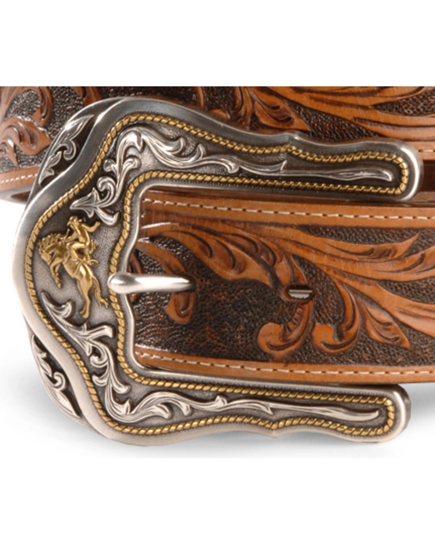 Tony Lama Men's Western Ride Leather Belt - Reg & Big 4 Tony Lama Men's Western Ride Leather Belt - Reg & Big - Image 2