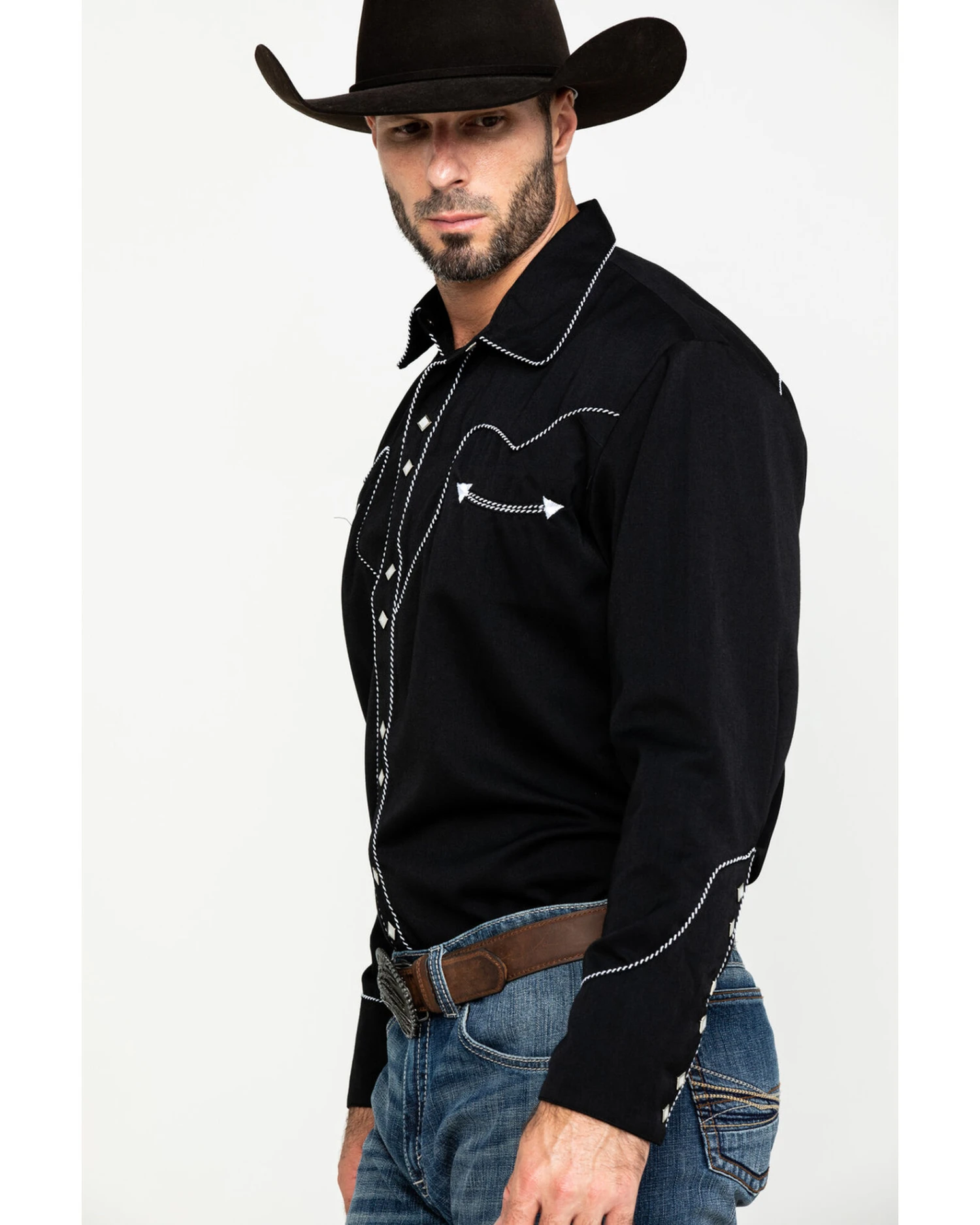 Scully Men's Embroidered Long Sleeve Snap Western Shirt 8 Scully Men's Embroidered Long Sleeve Snap Western Shirt - Image 6