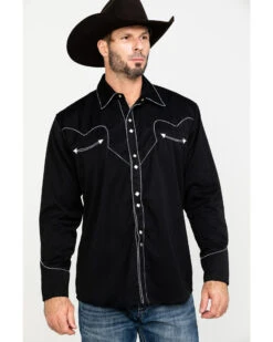 Scully Men's Embroidered Long Sleeve Snap Western Shirt 10 Scully Men's Embroidered Long Sleeve Snap Western Shirt -Western Cowboy Equipment Store 2000041449 7018 P5
