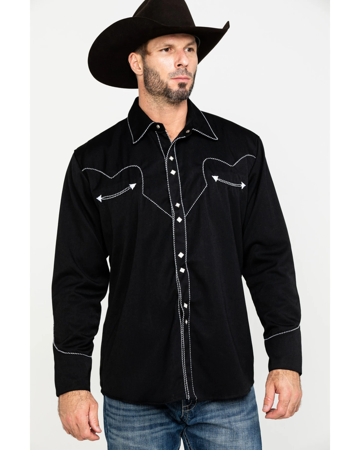 Scully Men's Embroidered Long Sleeve Snap Western Shirt 5 Scully Men's Embroidered Long Sleeve Snap Western Shirt - Image 3