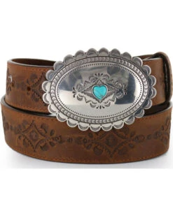 Justin Women's Navajo Heart Leather Belt 8 Justin Women's Navajo Heart Leather Belt -Western Cowboy Equipment Store 2000127201 234 P1
