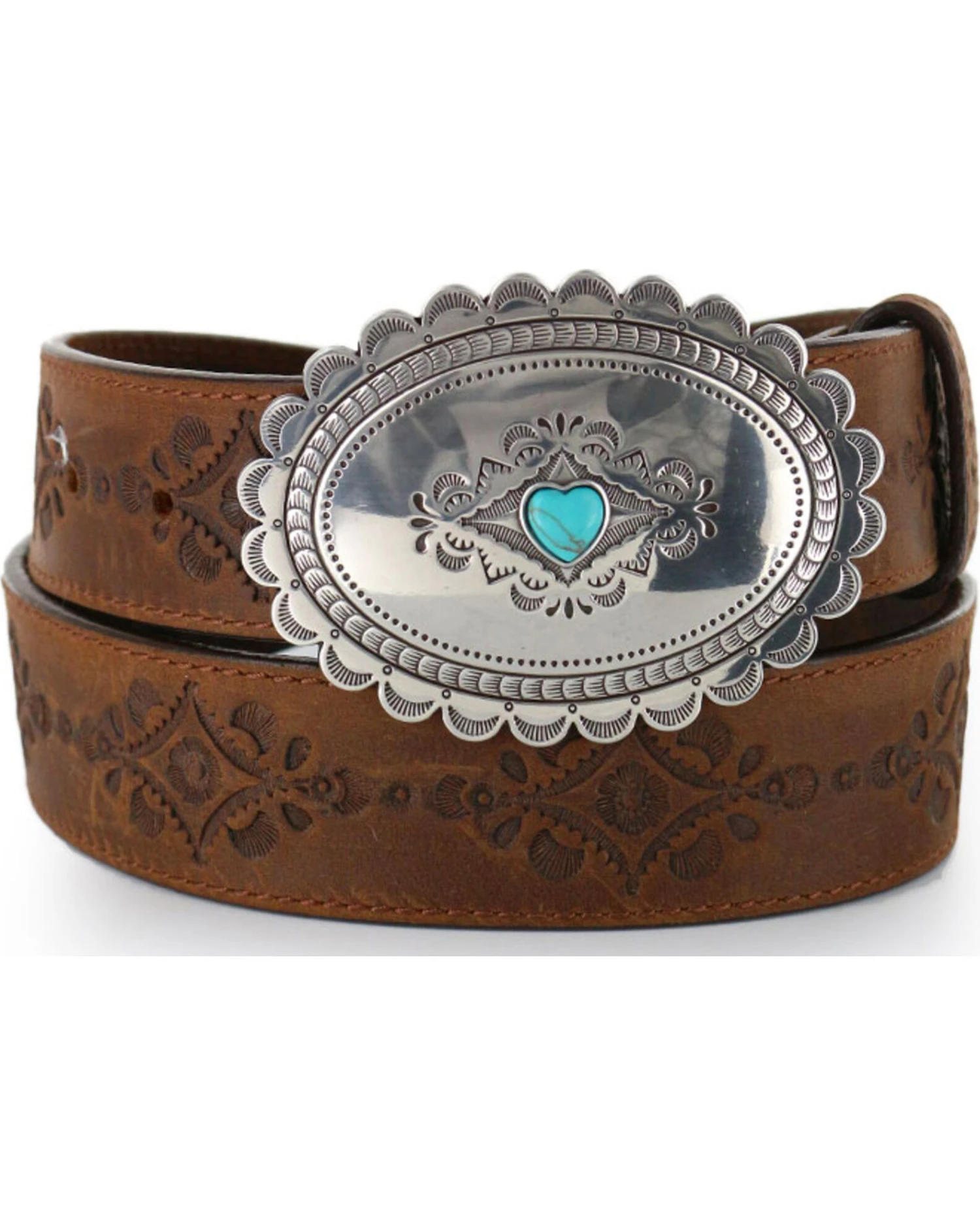 Justin Women's Navajo Heart Leather Belt 5 Justin Women's Navajo Heart Leather Belt - Image 3