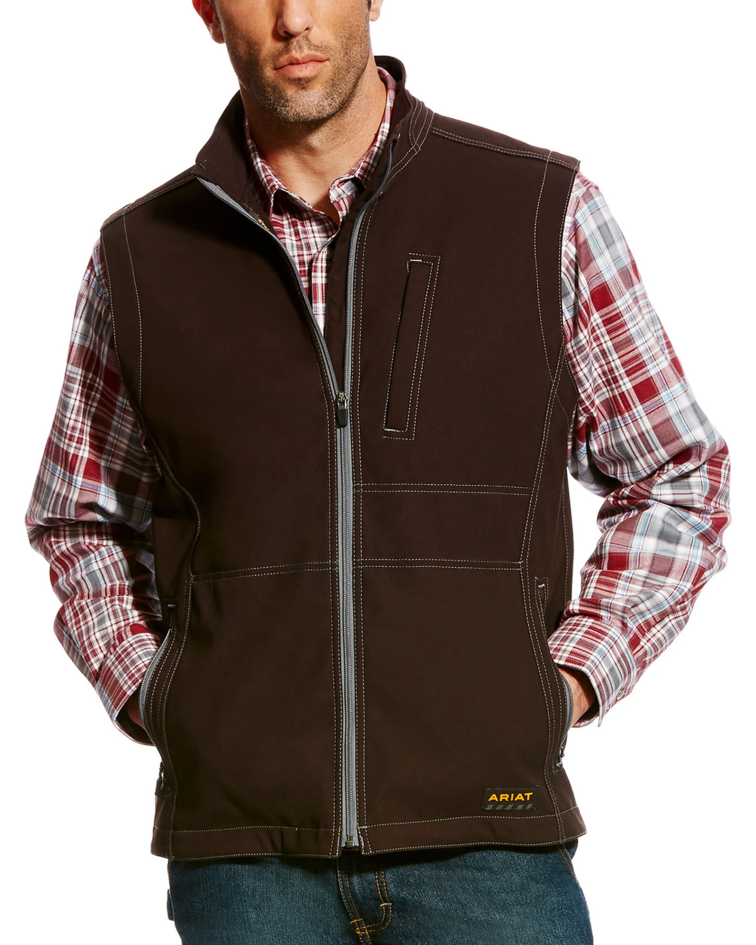Ariat Men's Rebar Canvas Softshell Vest - Tall 4 Ariat Men's Rebar Canvas Softshell Vest - Tall - Image 2