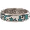 Silver Legends Women's Turquoise Horse And Foal Band Ring 2 Silver Legends Women's Turquoise Horse And Foal Band Ring -Western Cowboy Equipment Store 2000220354 440 P1