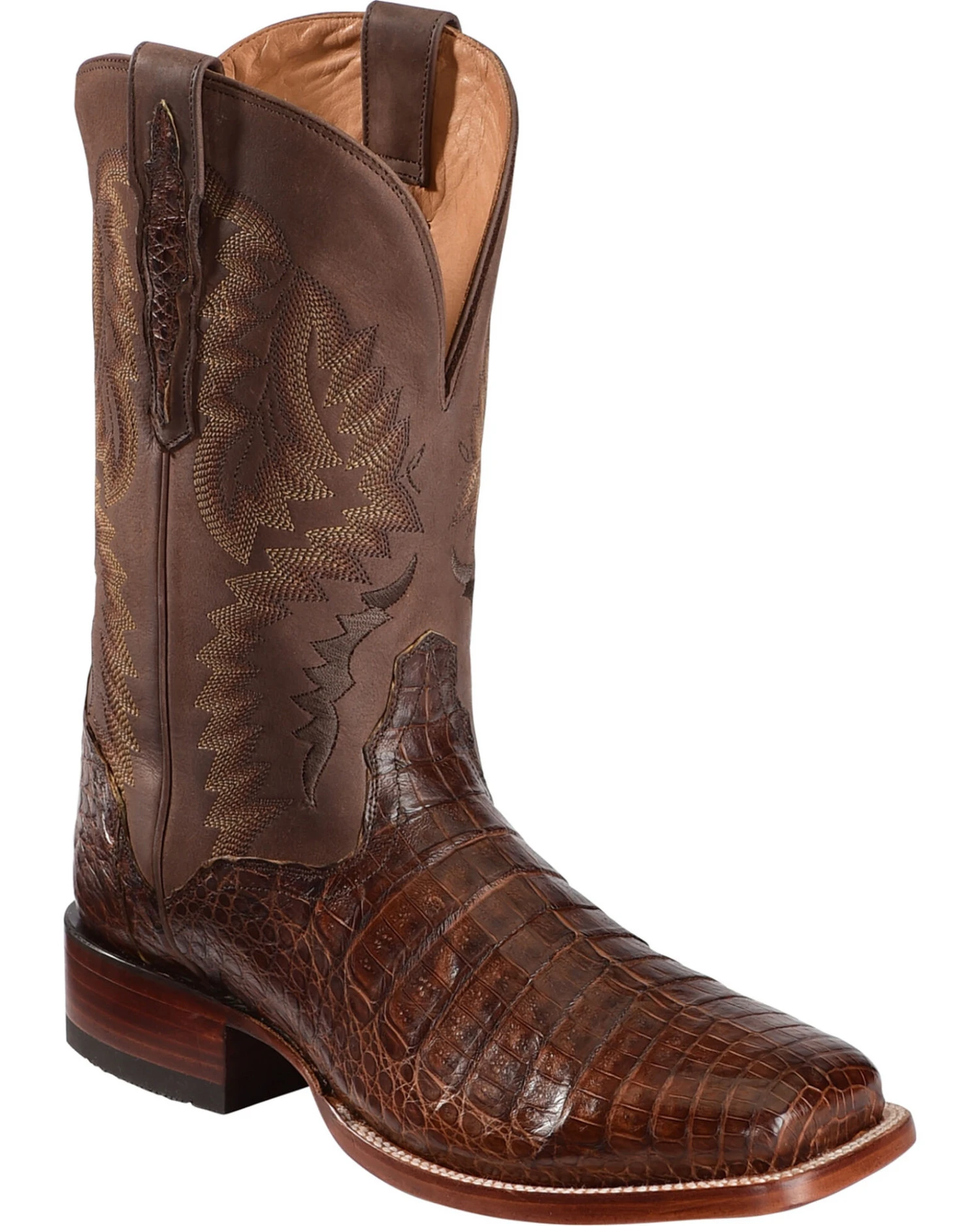 El Dorado Men's Handmade Caiman Belly Stockman Boots - Broad Square Toe 4 El Dorado Men's Handmade Caiman Belly Stockman Boots - Broad Square Toe - Image 2