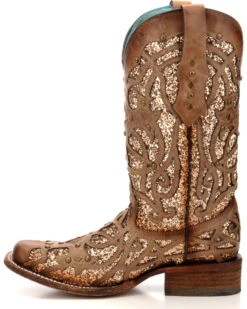 Corral Women's Orix Glitter Inlay & Studded Western Boots - Square Toe 12 Corral Women's Orix Glitter Inlay & Studded Western Boots - Square Toe -Western Cowboy Equipment Store 2000229513 200 LT