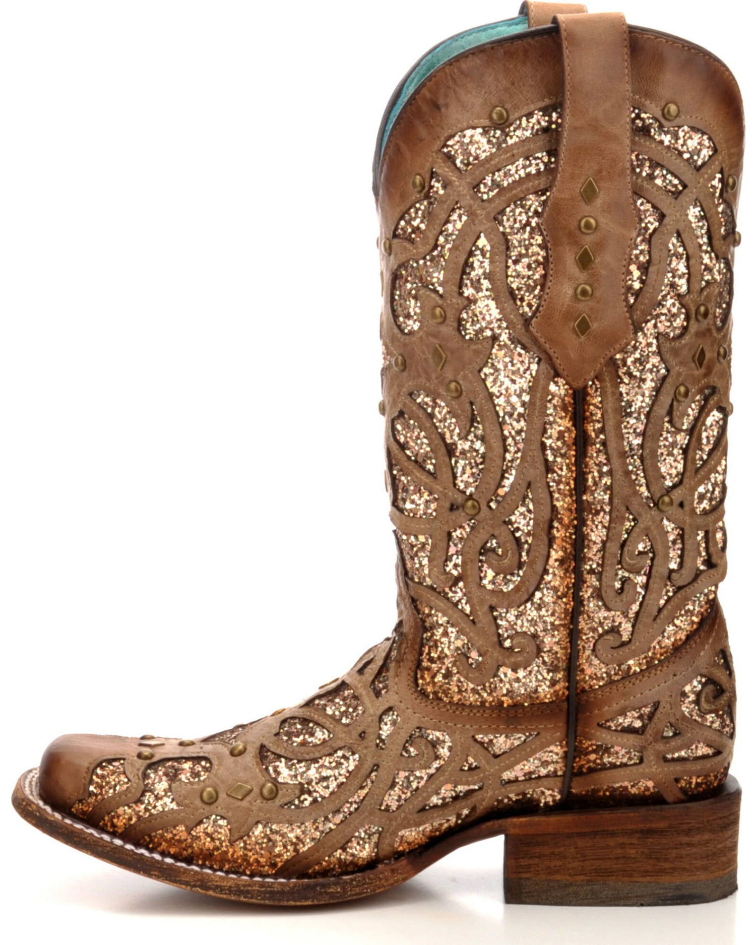 Corral Women's Orix Glitter Inlay & Studded Western Boots - Square Toe 6 Corral Women's Orix Glitter Inlay & Studded Western Boots - Square Toe - Image 4