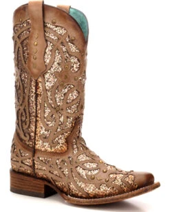 Corral Women's Orix Glitter Inlay & Studded Western Boots - Square Toe 13 Corral Women's Orix Glitter Inlay & Studded Western Boots - Square Toe -Western Cowboy Equipment Store 2000229513 200 P1