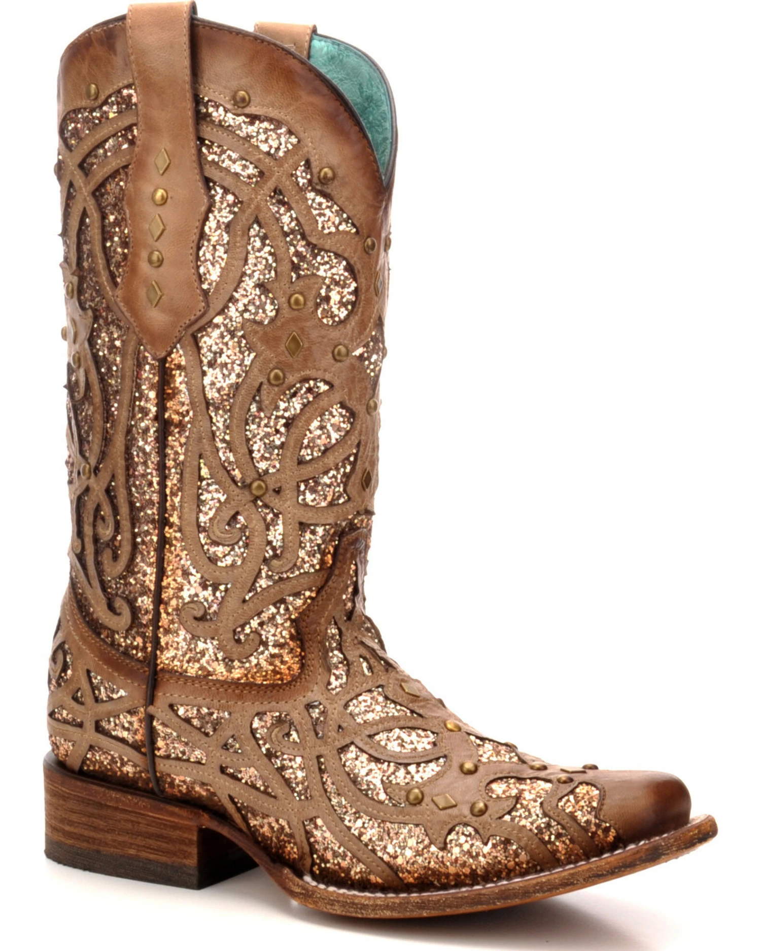Corral Women's Orix Glitter Inlay & Studded Western Boots - Square Toe 7 Corral Women's Orix Glitter Inlay & Studded Western Boots - Square Toe - Image 5