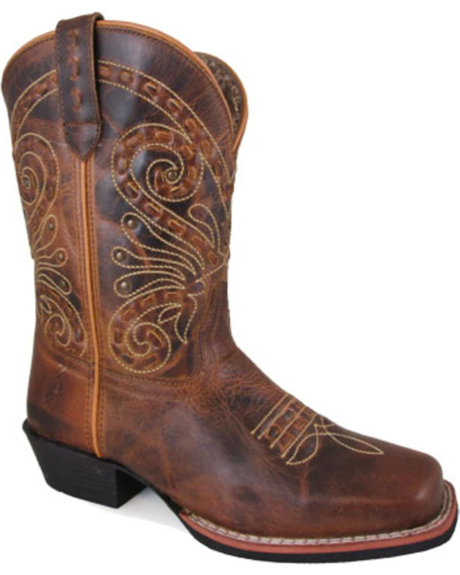 Smoky Mountain Women's Brown Shelby Stitched 9" Boots - Square Toe 3 Smoky Mountain Women's Brown Shelby Stitched 9" Boots - Square Toe
