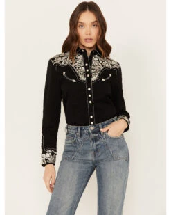 Scully Women's Silver Western Embroidered Shirt 9 Scully Women's Silver Western Embroidered Shirt -Western Cowboy Equipment Store 2000243972 040 P1