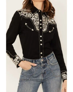 Scully Women's Silver Western Embroidered Shirt 8 Scully Women's Silver Western Embroidered Shirt -Western Cowboy Equipment Store 2000243972 040 P3