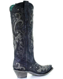 Corral Women's Tall Studded Overlay & Crystals Western Boots - Snip Toe 15 Corral Women's Tall Studded Overlay & Crystals Western Boots - Snip Toe -Western Cowboy Equipment Store 2000253796 001 D2