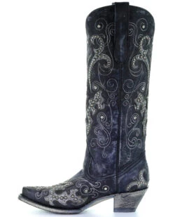 Corral Women's Tall Studded Overlay & Crystals Western Boots - Snip Toe 17 Corral Women's Tall Studded Overlay & Crystals Western Boots - Snip Toe -Western Cowboy Equipment Store 2000253796 001 LT