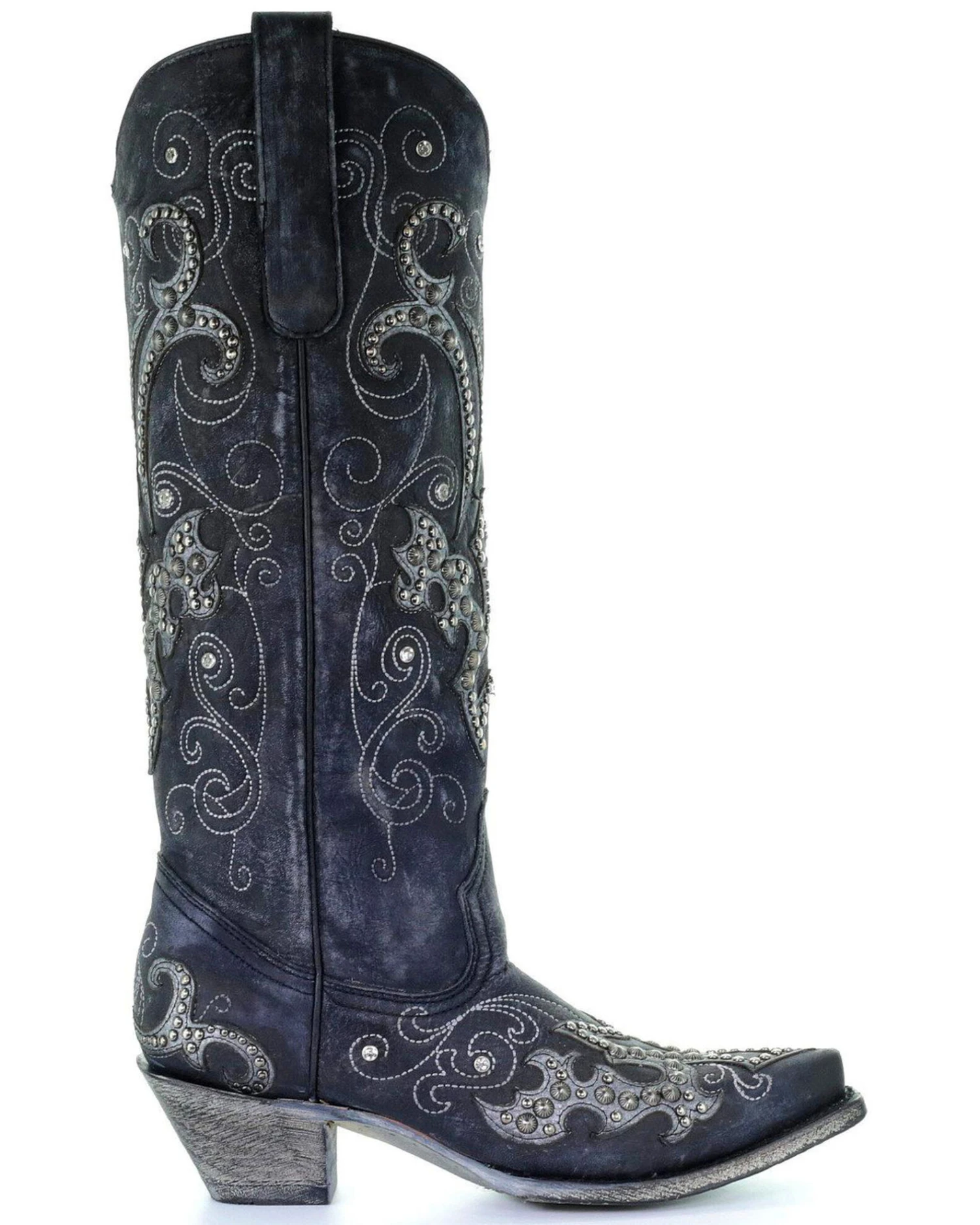 Corral Women's Tall Studded Overlay & Crystals Western Boots - Snip Toe 6 Corral Women's Tall Studded Overlay & Crystals Western Boots - Snip Toe - Image 4