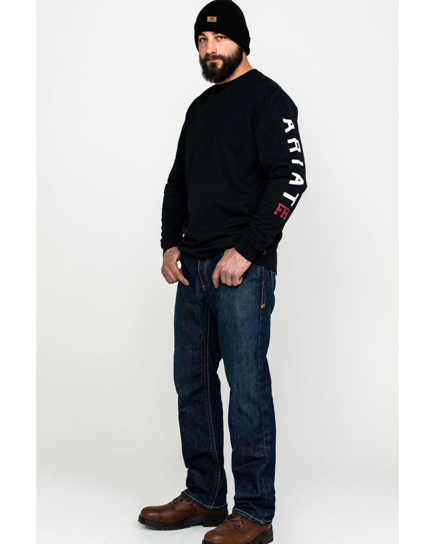 Ariat Men's FR Roughneck Skull Logo Crew Long Sleeve Work T-Shirt 4 Ariat Men's FR Roughneck Skull Logo Crew Long Sleeve Work T-Shirt - Image 2