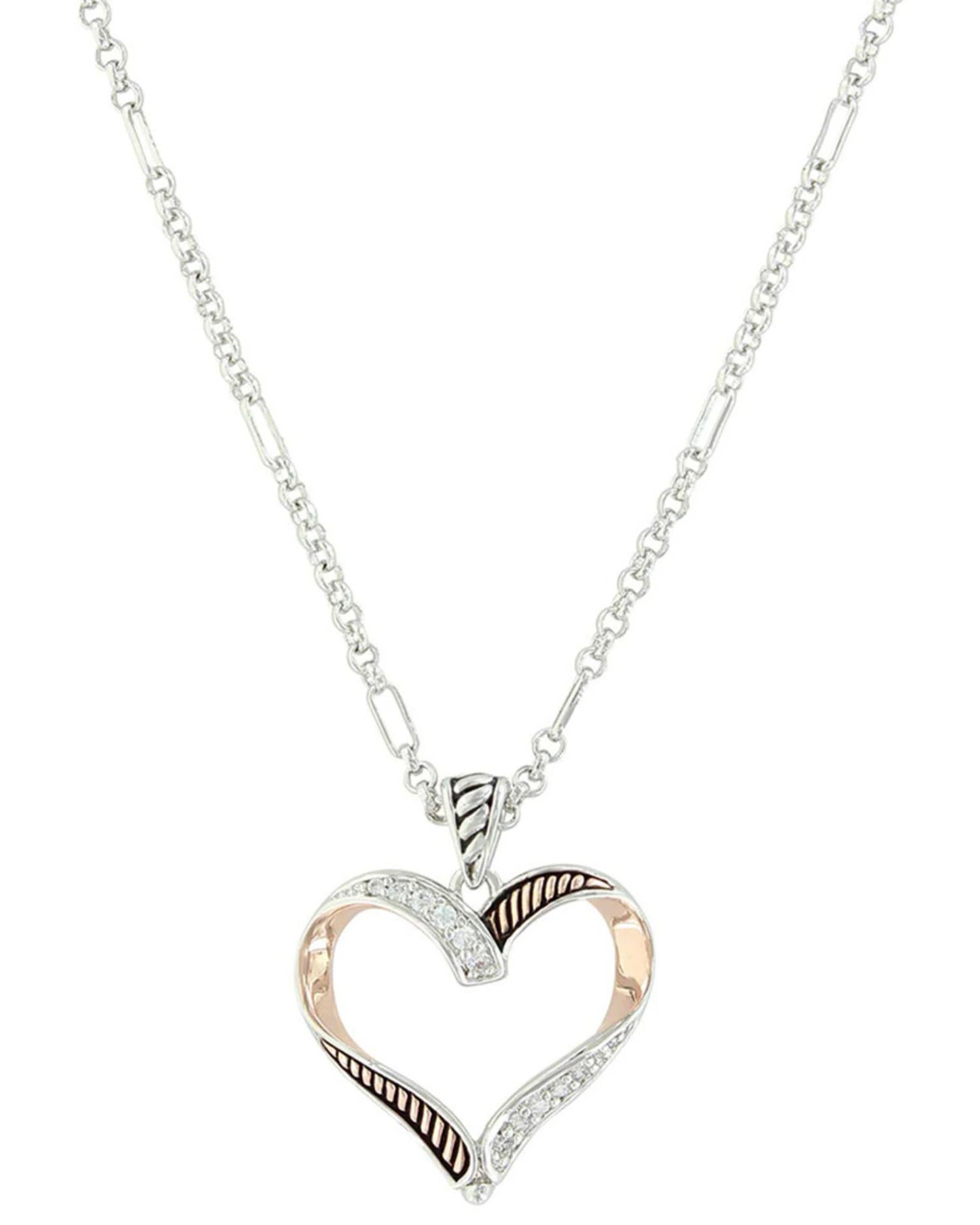 Montana Silversmiths Women's Facets Of Love Rose Gold Heart Necklace 4 Montana Silversmiths Women's Facets Of Love Rose Gold Heart Necklace - Image 2