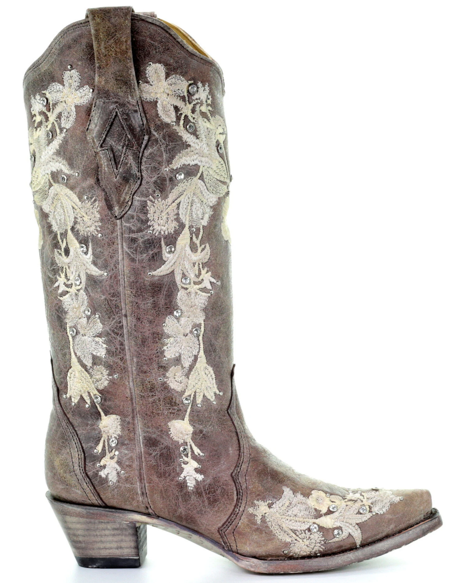 Corral Women's Flower Embroidery Western Boots - Snip Toe 3 Corral Women's Flower Embroidery Western Boots - Snip Toe