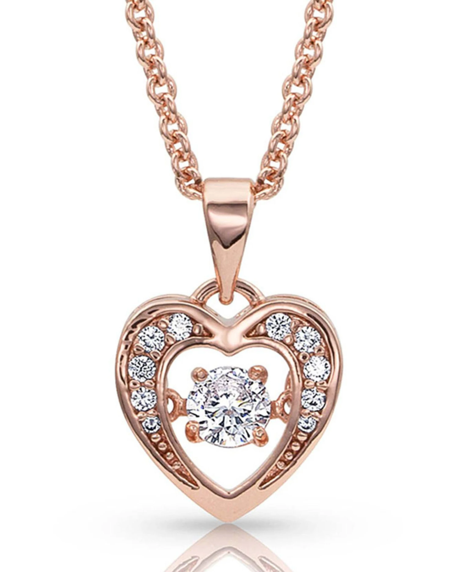 Montana Silversmiths Women's Let's Dance A Little Rose Gold Heart Necklace 3 Montana Silversmiths Women's Let's Dance A Little Rose Gold Heart Necklace