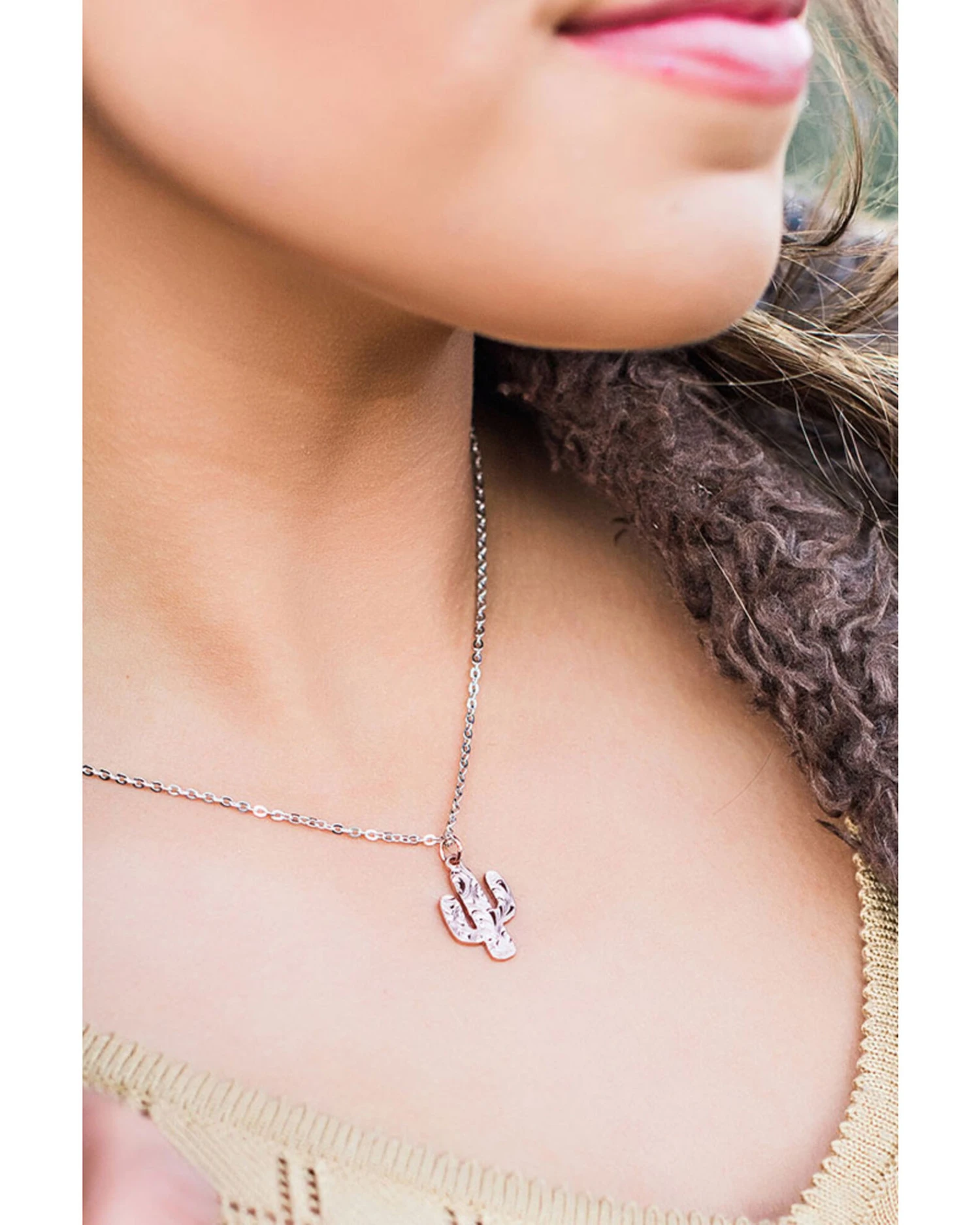 Montana Silversmiths Women's Desert Darling Rose Cactus Pendant Necklace 3 Montana Silversmiths Women's Desert Darling Rose Cactus Pendant Necklace