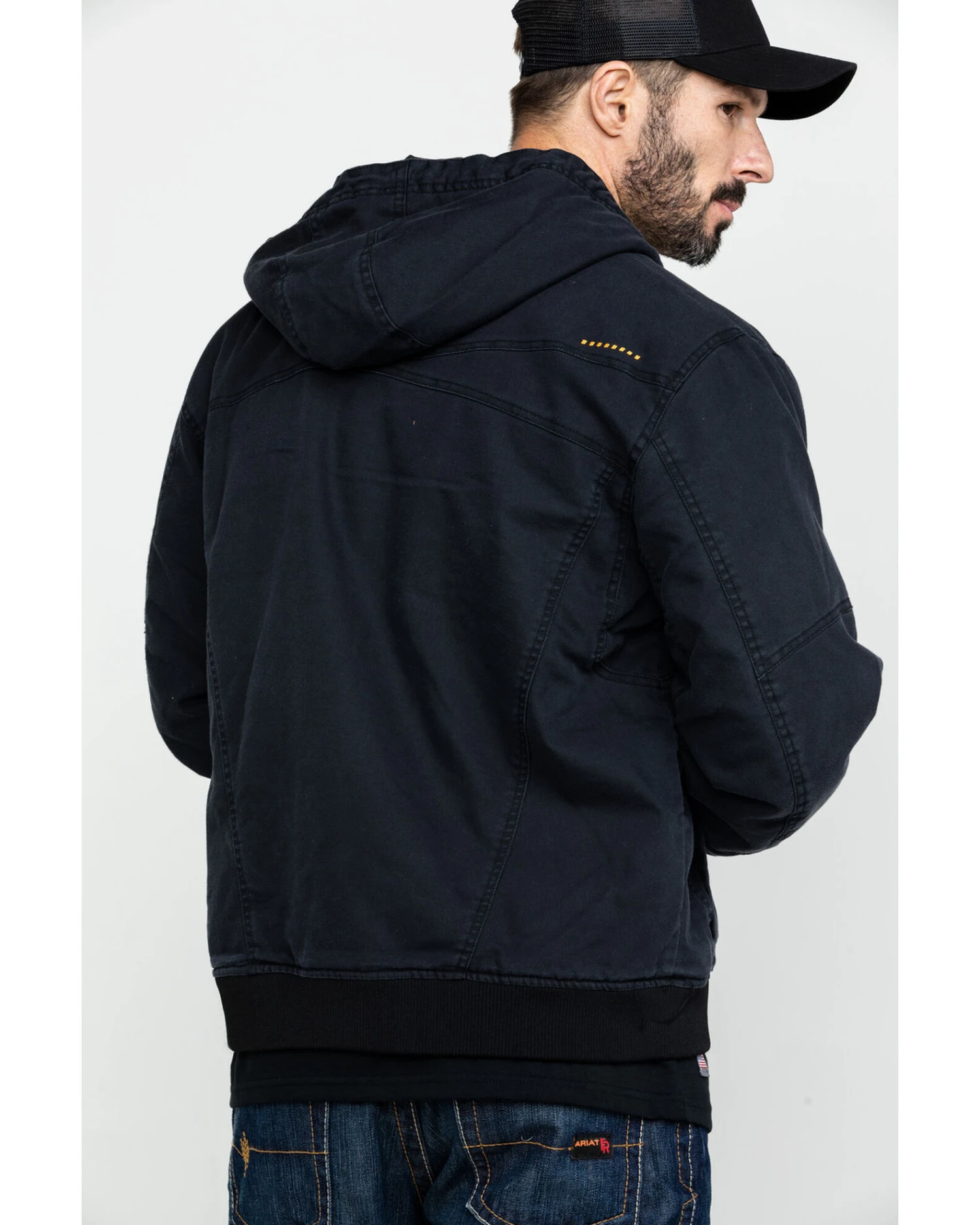 Ariat Men's Black Rebar Washed Dura Canvas Insulated Work Coat 4 Ariat Men's Black Rebar Washed Dura Canvas Insulated Work Coat - Image 2