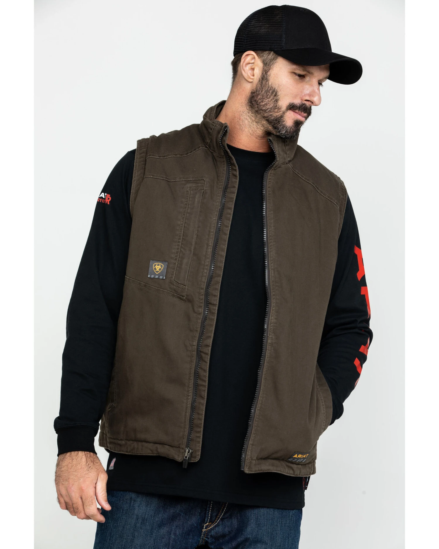 Ariat Men's Loden Rebar Washed Dura Canvas Insulated Work Vest - Big & Tall 6 Ariat Men's Loden Rebar Washed Dura Canvas Insulated Work Vest - Big & Tall - Image 4