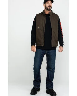 Ariat Men's Loden Rebar Washed Dura Canvas Insulated Work Vest - Big & Tall