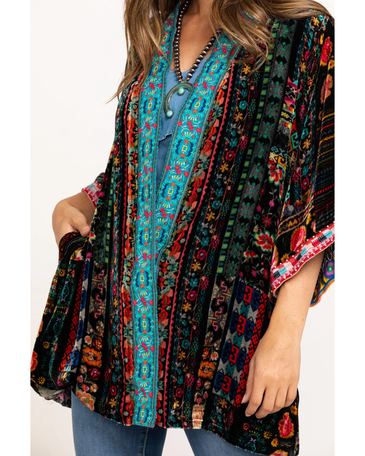 Johnny Was Women's Abril Velvet Reversible Kimono 4 Johnny Was Women's Abril Velvet Reversible Kimono - Image 2