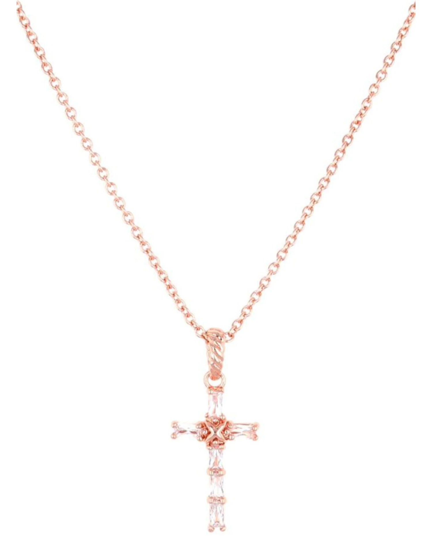 Montana Silversmiths Women's Entwined Rose Gold Brilliant Cross Necklace 4 Montana Silversmiths Women's Entwined Rose Gold Brilliant Cross Necklace - Image 2