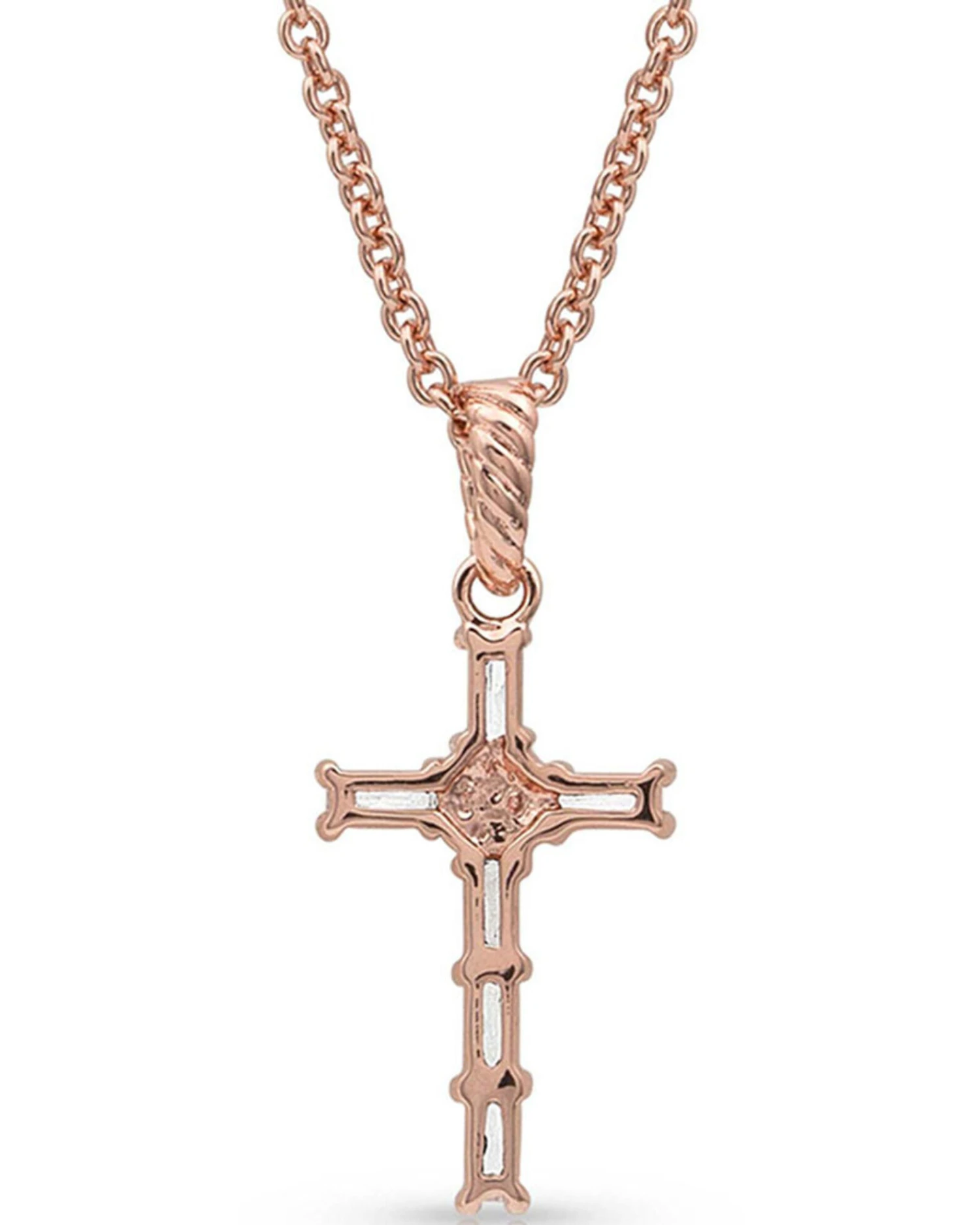 Montana Silversmiths Women's Entwined Rose Gold Brilliant Cross Necklace 5 Montana Silversmiths Women's Entwined Rose Gold Brilliant Cross Necklace - Image 3