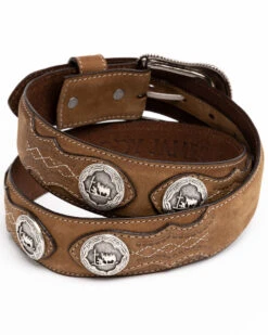 Cody James Men's Hair-On Praying Cowboy Concho Western Belt