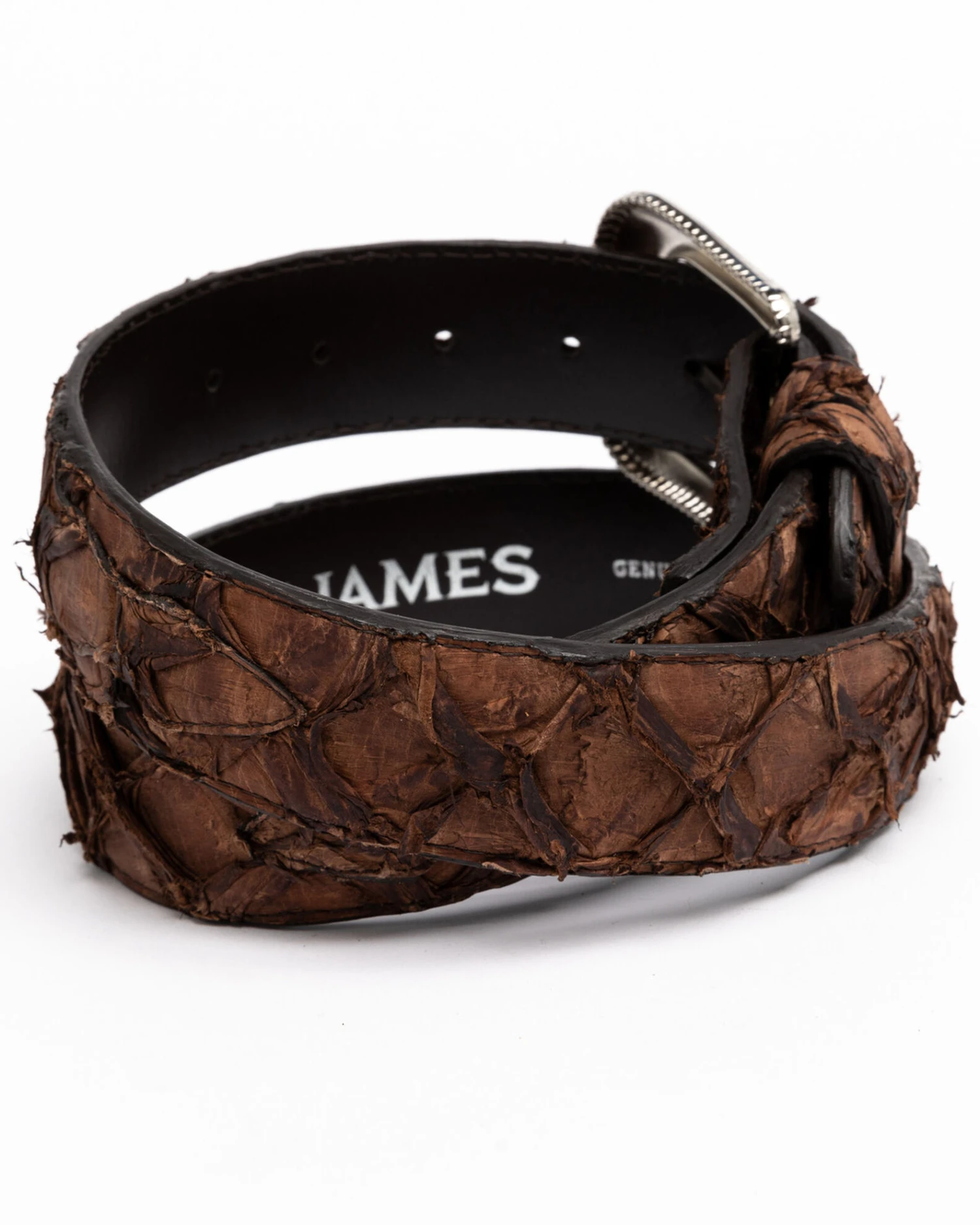 Cody James Men's Brown Pirarucu Exotic Belt 3 Cody James Men's Brown Pirarucu Exotic Belt